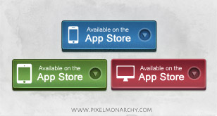 App Store (iPhone, iPad, Mac) Button – PSD