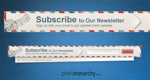 Newsletter Envelope Signup Pop Up Form – Free PSD