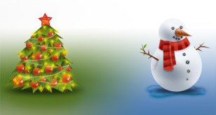 Christmas Tree and Snowman – Christmas Icons – Free PSD Files